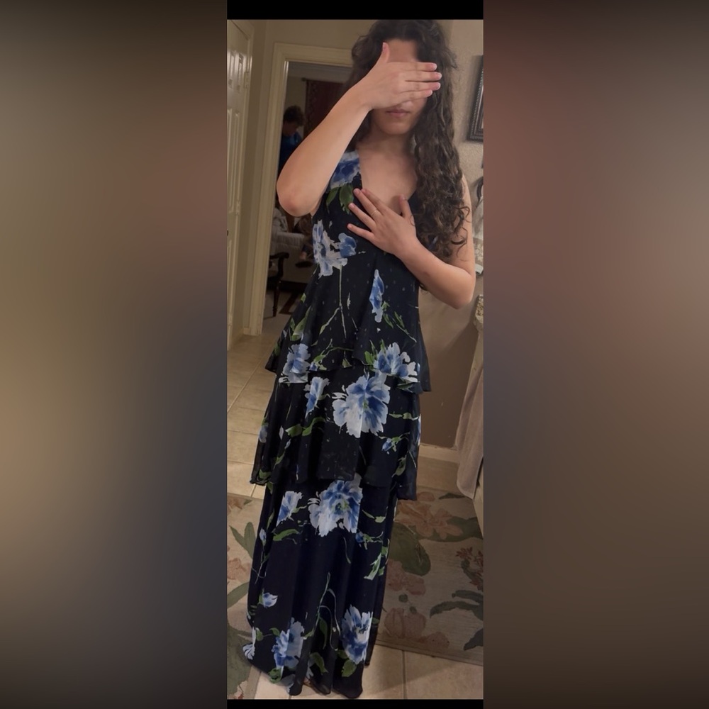 Ralph Lauren Navy and Blue Floral Dress